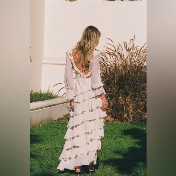 ALB- Cream Ruffle Dress - Picture 2 of 7